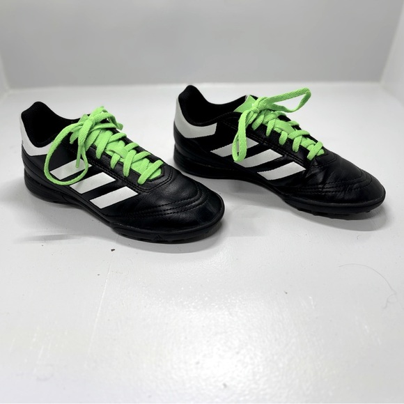 Adidas Unisex Youth Goletto V TF Soccer Cleats Blk/Wht/Neon BB4837 Sz 3 - Picture 2 of 8